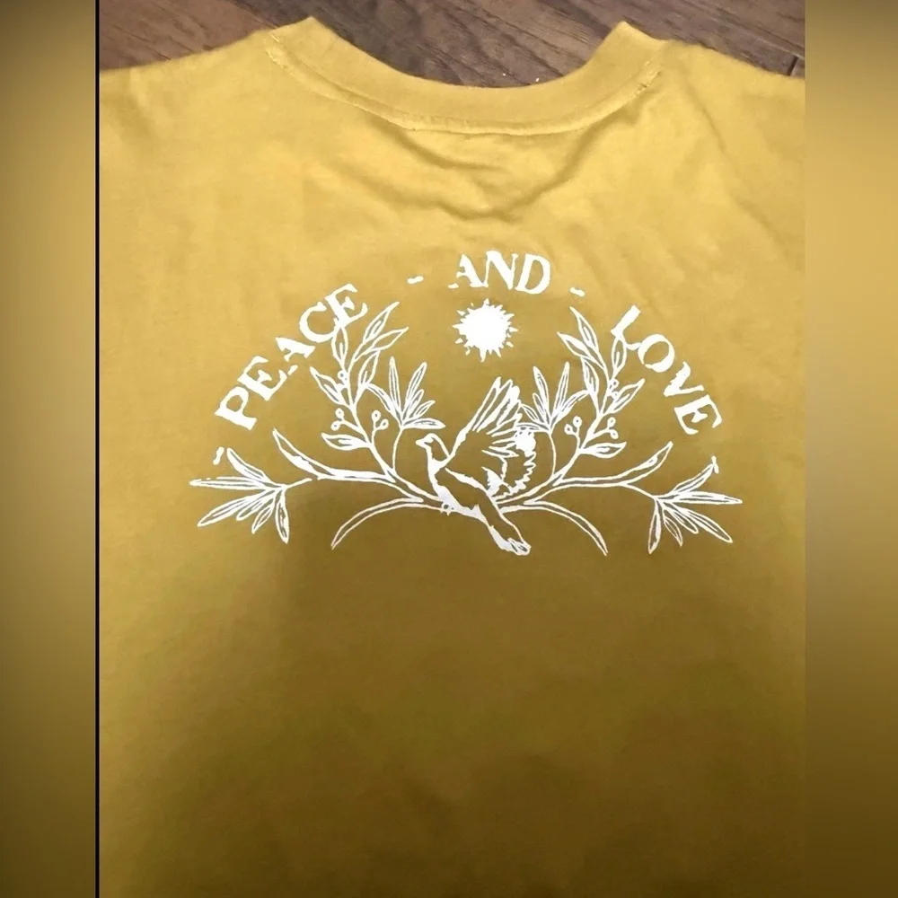 Ted Baker London Andam Embroidered Dove Graphic Tee yellow Mustard Size 3 US M